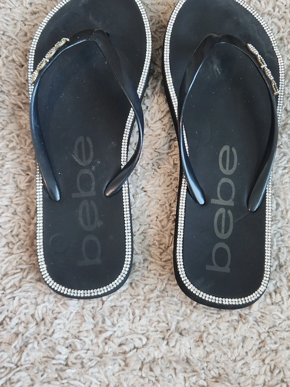 Bebe Bejeweled Flip Flops - Picture 2 of 8